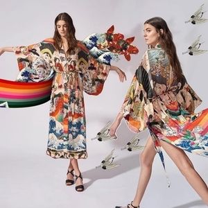 Rainbows 🌈 Boho Japanese Insp Kimono Duster